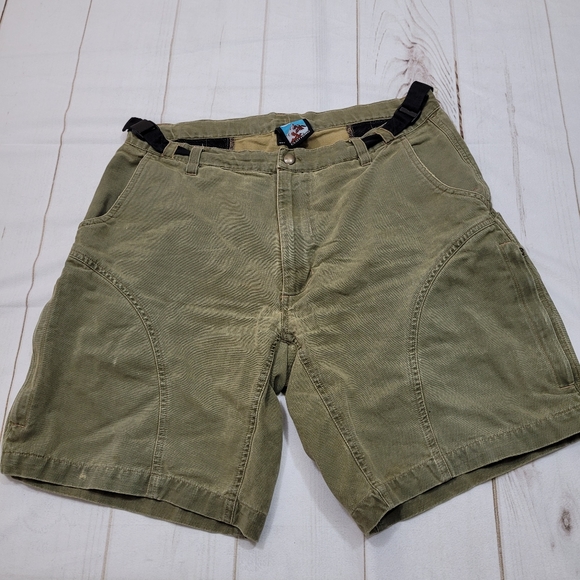 Kuhl Shorts Vintage Kuhl Alf Cargo Green Hiking Shorts Belted